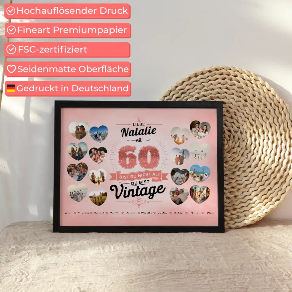 Poster Geschenk 60 Geburstag Du bist Vintage mit Name