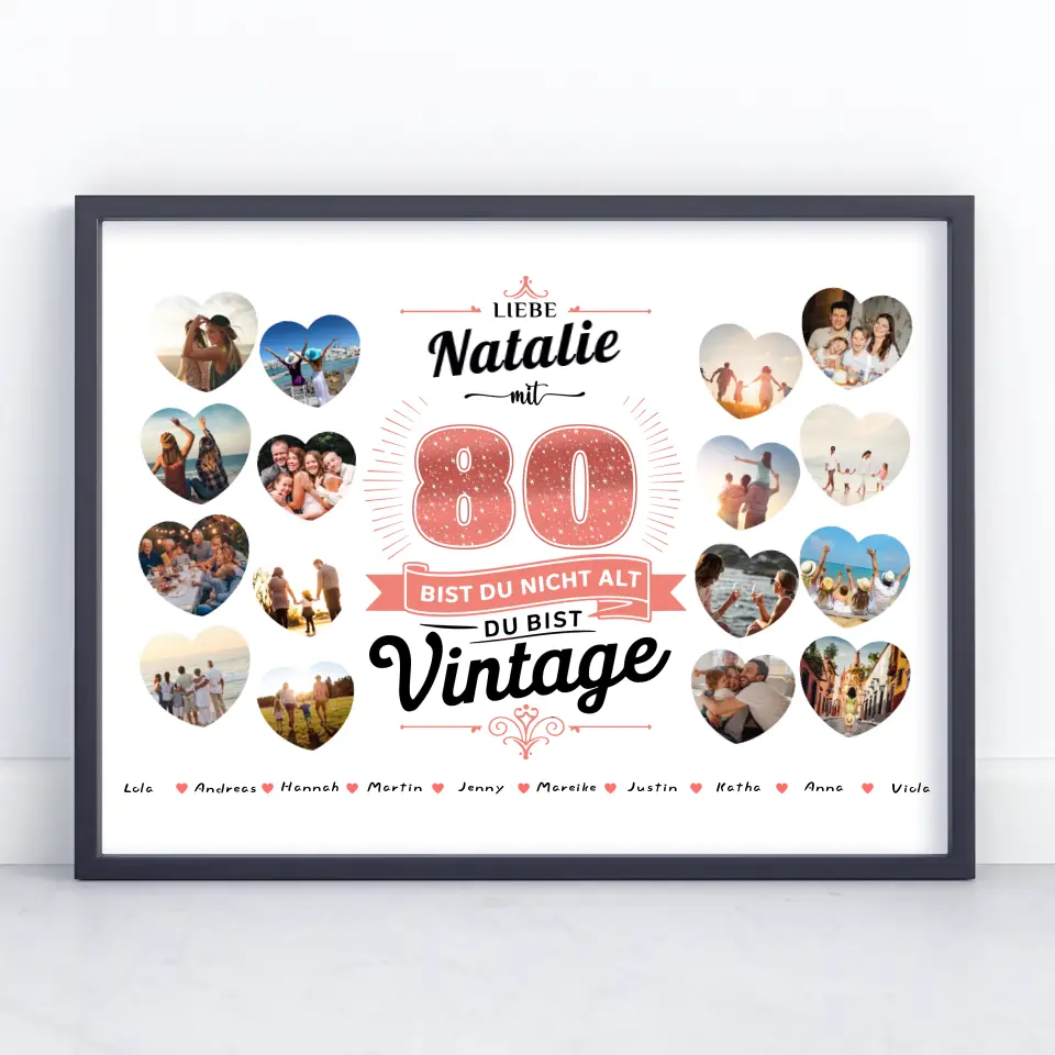 Poster Geschenk 80 Geburstag Du bist Vintage mit Name