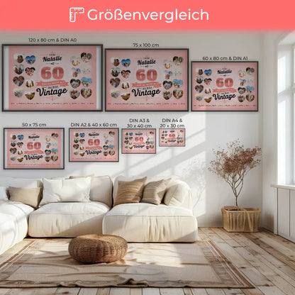 Poster Geschenk 60 Geburstag Du bist Vintage mit Name