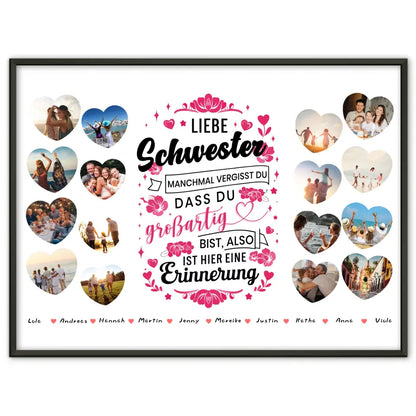 Poster Geschenk Keine Sorge Schwester Geburtstag zur Erinnerung