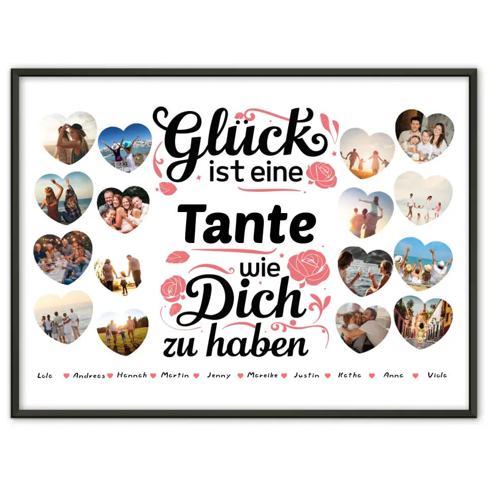 Poster personalisiert Glück ist eine Tante wie du Geburtstag