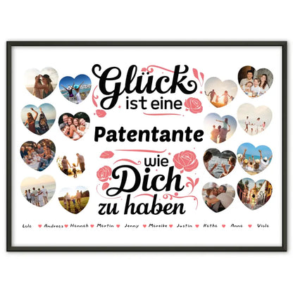 Poster Geschenk personalisiert Glück ist eine Patentante wie du Geburtstag