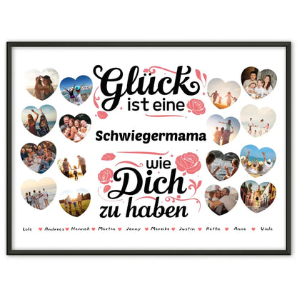 Poster Geschenk Glück ist eine Schwiegermama wie du Geburtstag