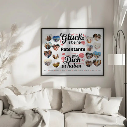 Poster Geschenk personalisiert Glück ist eine Patentante wie du Geburtstag