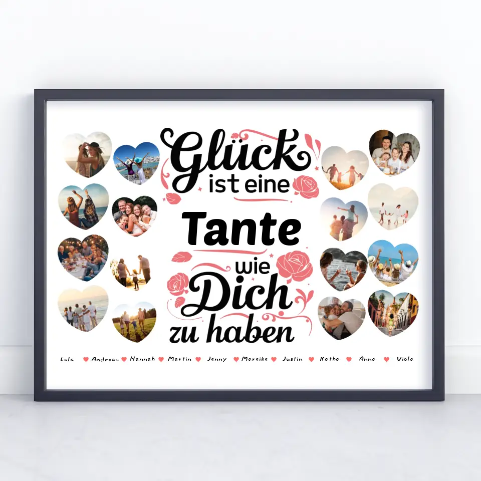 Poster personalisiert Glück ist eine Tante wie du Geburtstag