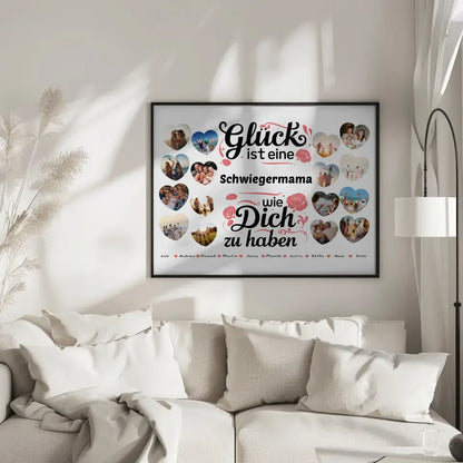 Poster Geschenk Glück ist eine Schwiegermama wie du Geburtstag