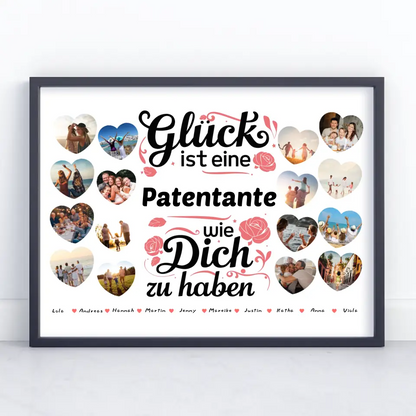 Poster Geschenk personalisiert Glück ist eine Patentante wie du Geburtstag