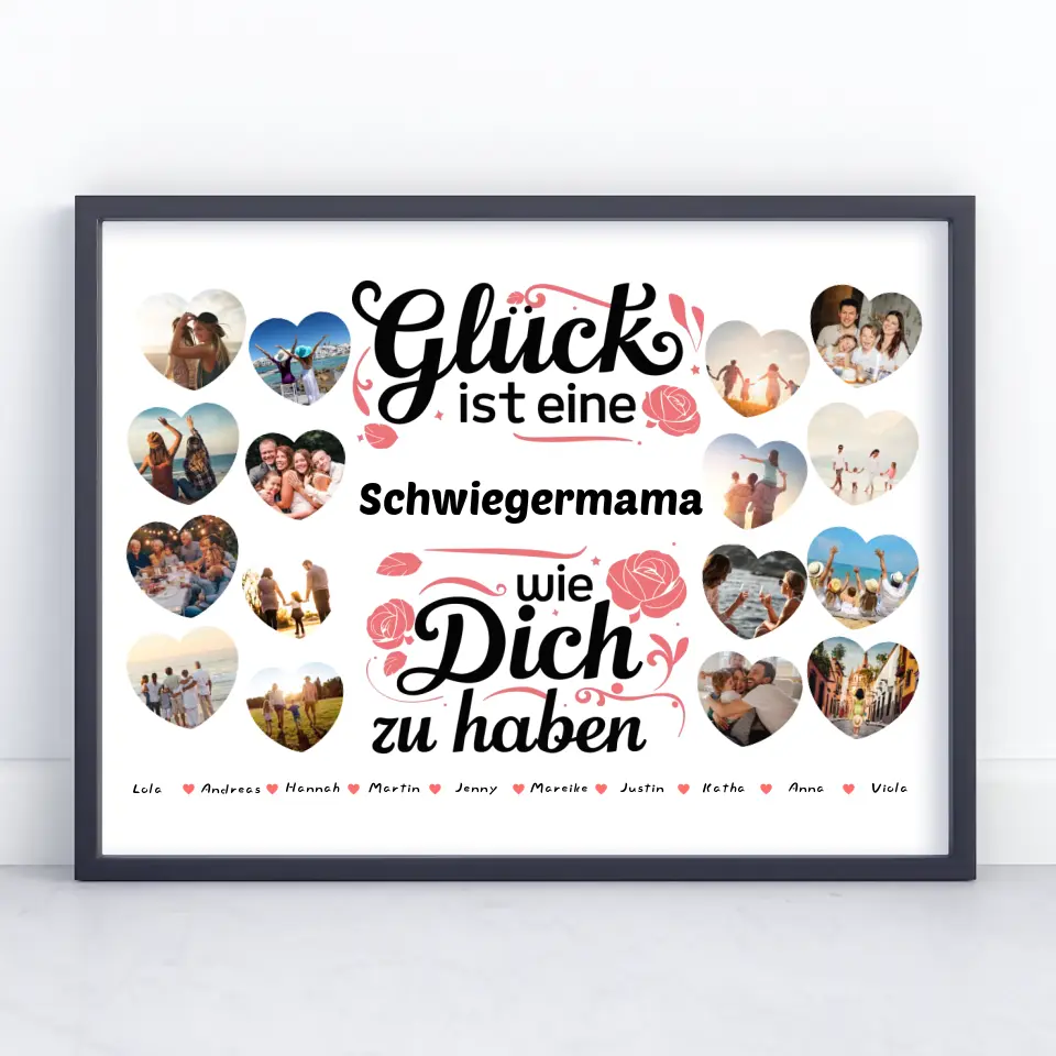 Poster Geschenk Glück ist eine Schwiegermama wie du Geburtstag