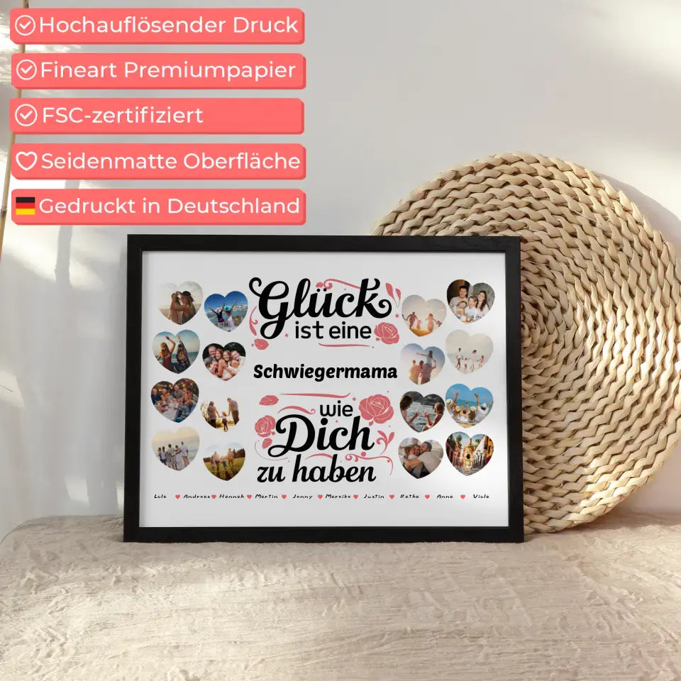 Poster Geschenk Glück ist eine Schwiegermama wie du Geburtstag