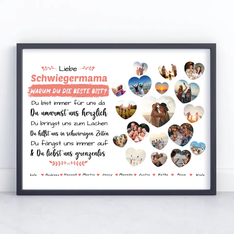 Poster personalisiert Schwiegermama Geburtstag Warum du die beste bist