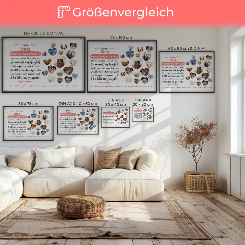 Poster Geschenk personalisiert Oma Geburtstag Warum du die beste bist