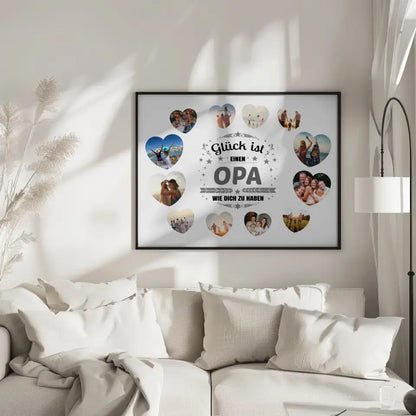 Poster personalisiert Glück ist Opa wie Du mit 12 Fotos