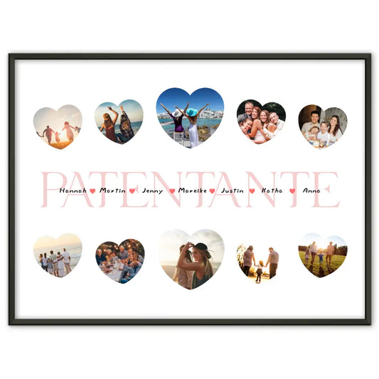 Geschenkposter personalisiert Patentante Geschenk Liebe mit Namen und Fotos