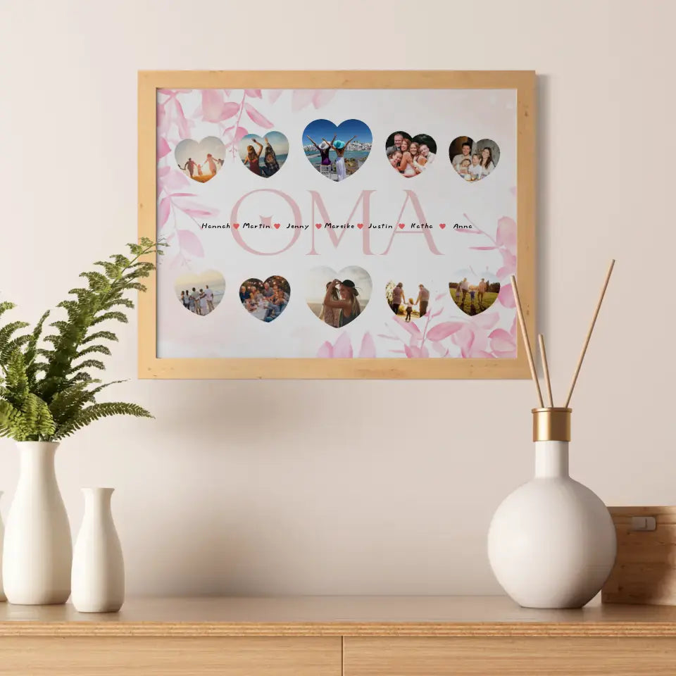 Eigenes Design Poster Oma Geschenk Liebe mit Namen und Fotos