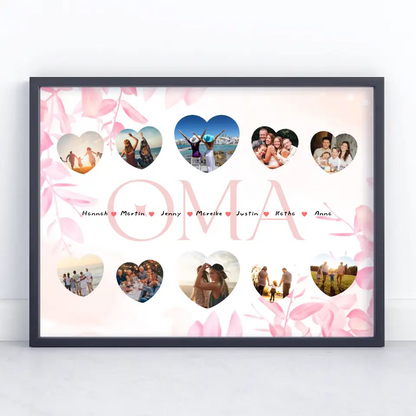 Eigenes Design Poster Oma Geschenk Liebe mit Namen und Fotos