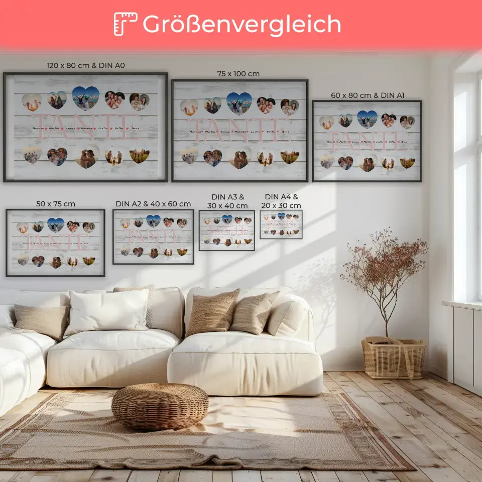 Poster als Geschenkidee Tante Geschenk Liebe mit Namen und Fotos