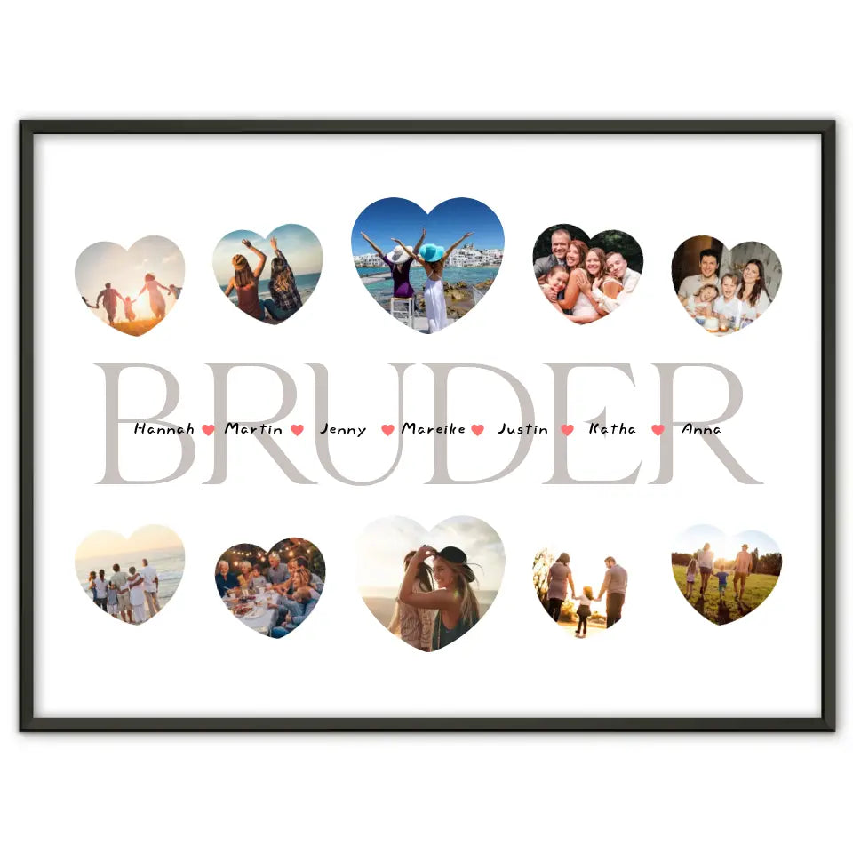 Poster Geschenk Bruder Geschenk Liebe mit Namen und Fotos