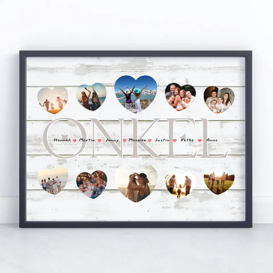 Poster als Geschenkidee Onkel Geschenk Liebe mit Namen und Fotos