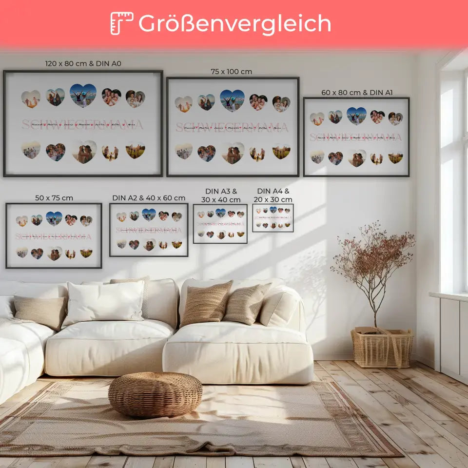 Poster Geschenk personalisiert Schwiegermama Geschenk Liebe mit Namen und Fotos