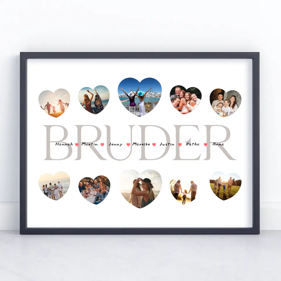 Poster Geschenk Bruder Geschenk Liebe mit Namen und Fotos