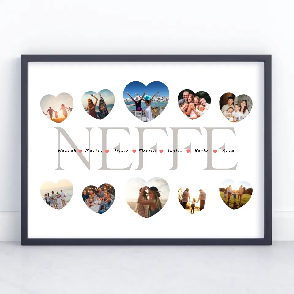 Poster personalisiert Neffe Geschenk Liebe mit Namen und Fotos