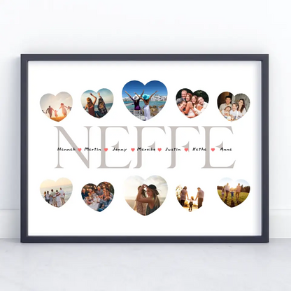 Poster personalisiert Neffe Geschenk Liebe mit Namen und Fotos