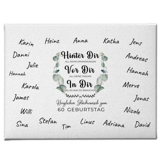 Geschenk Leinwand individuell 60 Geburtstag Deine Erinnerungen mit Namen 1