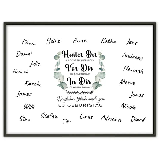 Individuelles Poster 60 Geburtstag Deine Erinnerungen mit Unterschriften