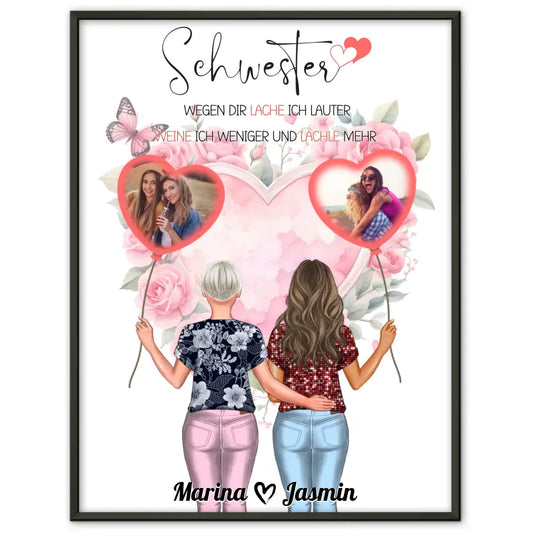 Personalisiertes Poster Schwester Schwester Ich Lache Lauter 1