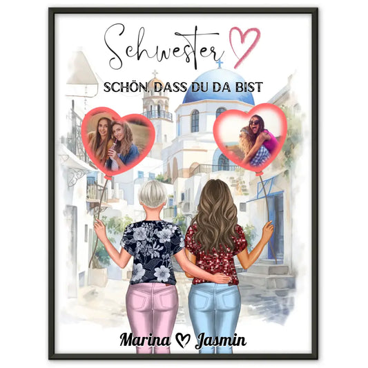 Poster Schwesterherz Schwesterherz Schön Dass Du Da Bist Mit Namen