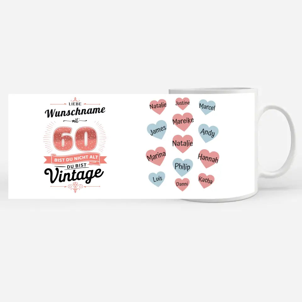 Geschenk Tasse 60 Geburtstag Vintage nicht alt für Mamas Freundin