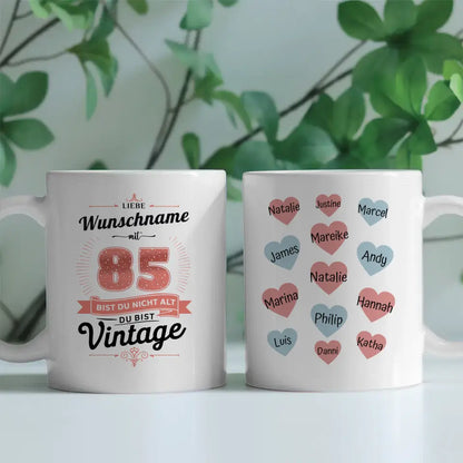 Personalisierte Tasse 85 Geburtstag Vintage nicht alt für Oma