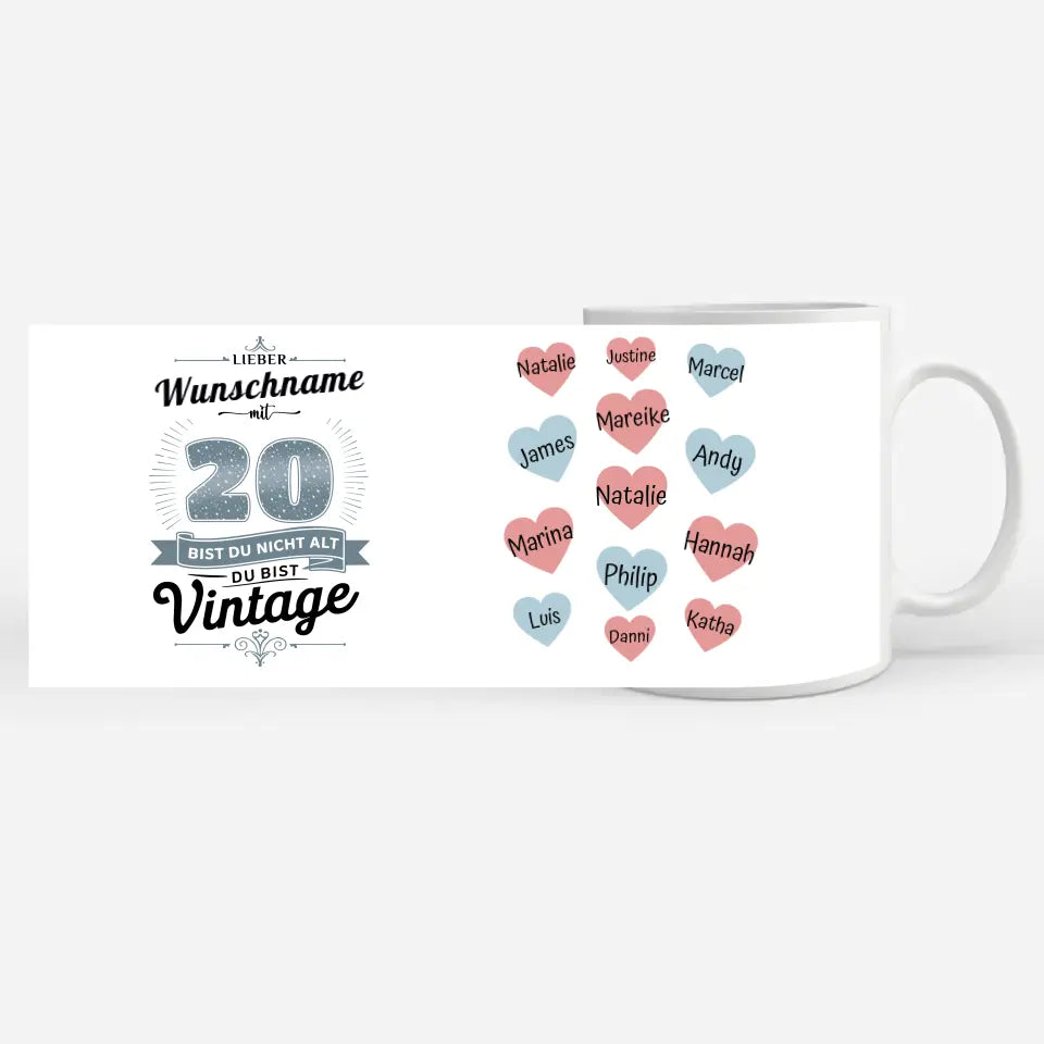 Tasse personalisiert 20 Geburtstag Vintage für Bruder und Sohn
