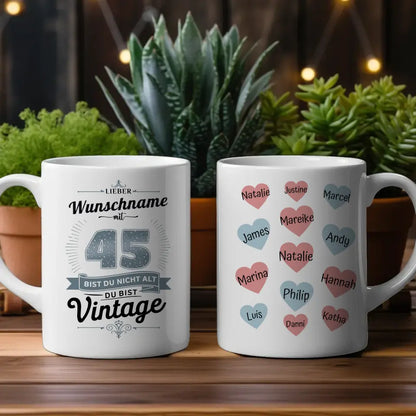 Tasse zum 45 Geburtstag Vintage für Bruder und Papa
