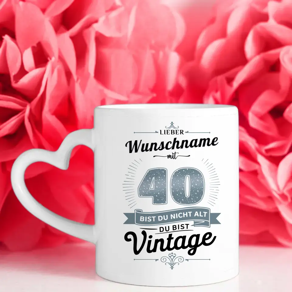 Personalisierte Tasse 40 Geburtstag Du bist Vintage für Papa und Bruder