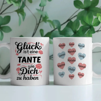 Geschenk Tasse Tante Glück ist