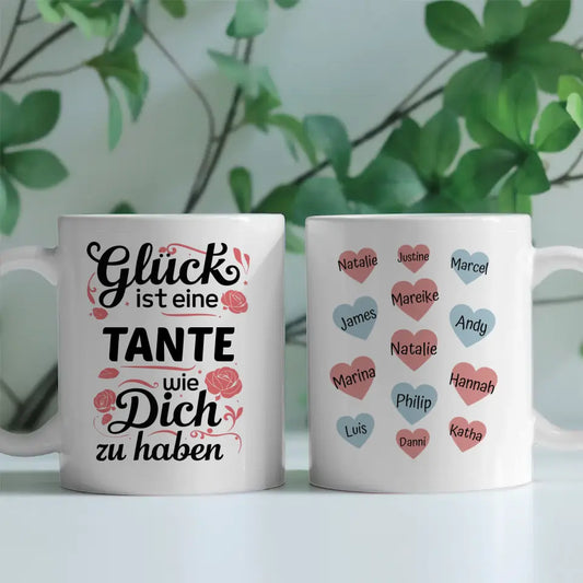 Geschenk Tasse Tante Glück ist