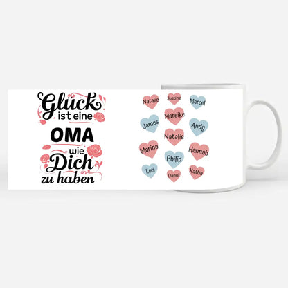 Personalisierte Tasse Geschenk für Oma Rosen