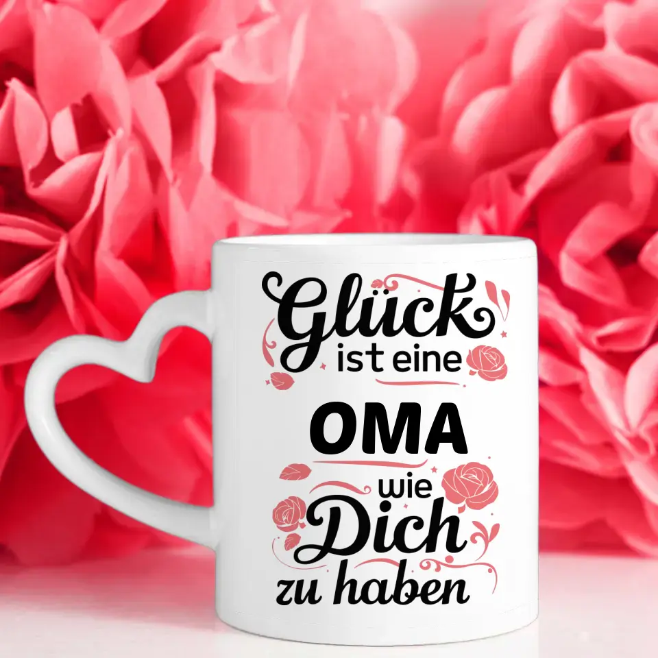 Personalisierte Tasse Geschenk für Oma Rosen