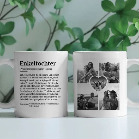 Tasse personalisiert Definitions Tasse Enkeltochter Mit Name und 5 Fotos