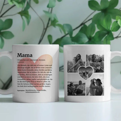 Tassen Geschenk Personalisiert Mama Definition Mit Name und 5 Fotos