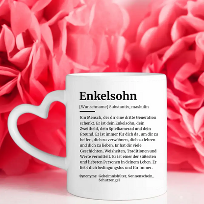 Geschenk Tasse Enkelsohn Schöne Definition Mit Name und 5 Fotos