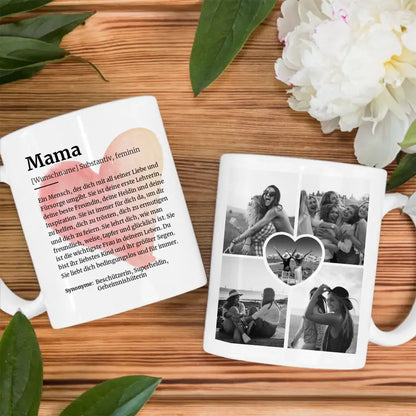 Tassen Geschenk Personalisiert Mama Definition Mit Name und 5 Fotos