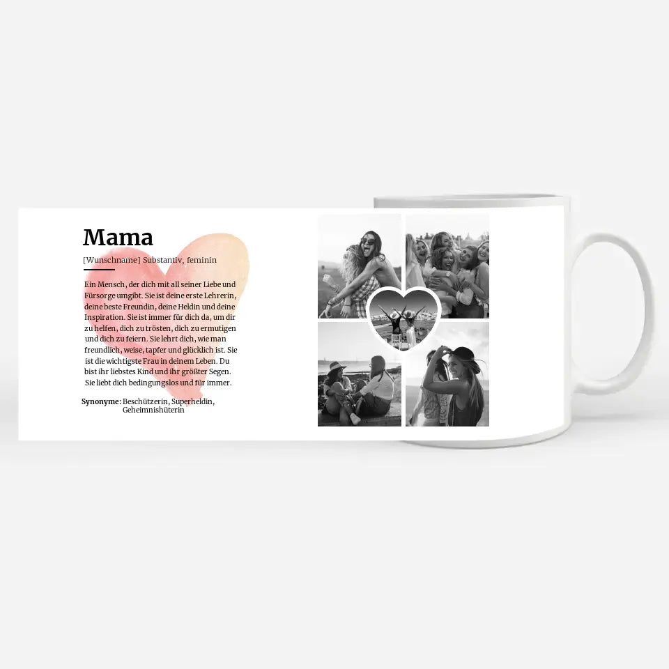 Tassen Geschenk Personalisiert Mama Definition Mit Name und 5 Fotos