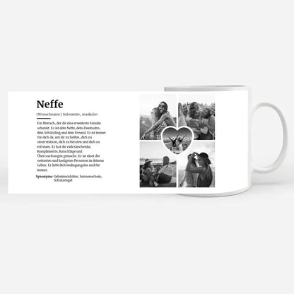 Personalisierte Tasse Definitions Tasse Neffe Mit Name und 5 Fotos