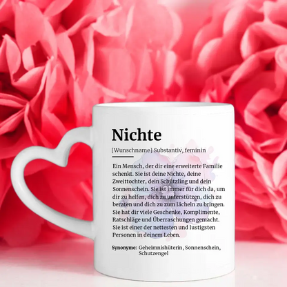 Tassen Geschenk Personalisiert Definition Nichte Mit Name und 5 Fotos