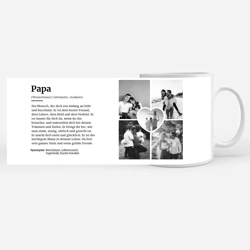 Tassen Geschenk Personalisiert Definitions Tasse Papa Mit Name & 5 Fotos