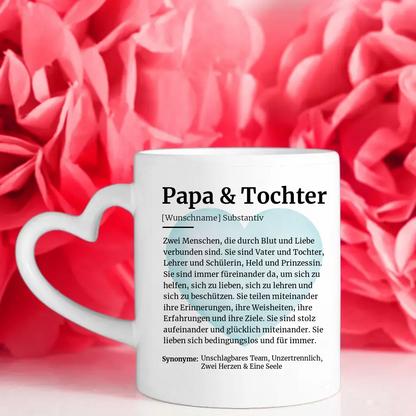 Tasse personalisiert Papa & Tochter Definition Mit Name und 5 Fotos