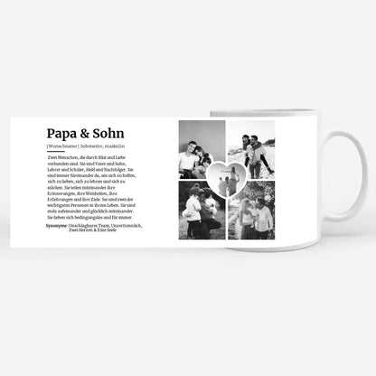 Geschenk Tasse Definition Papa & Sohn Mit Name und 5 Fotos