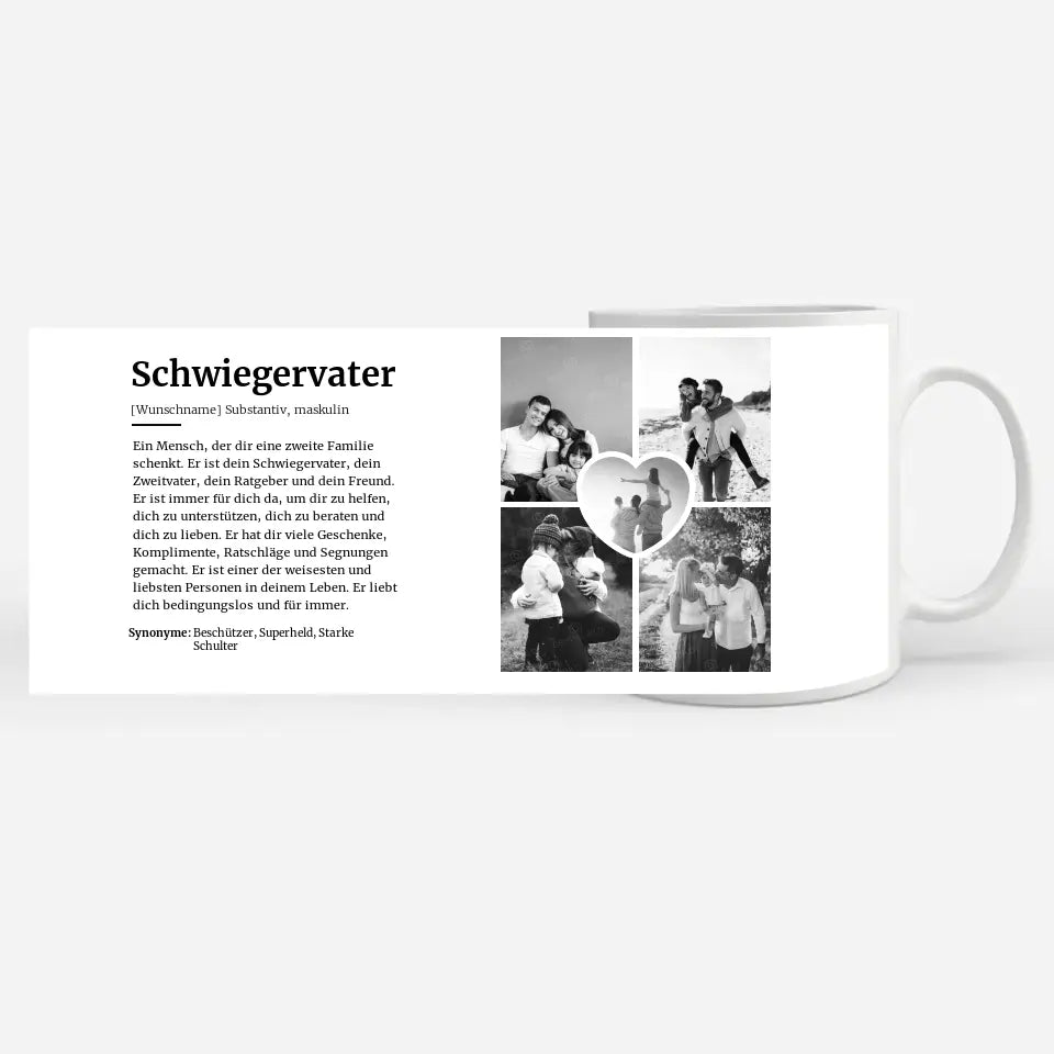 Geschenk Tasse Definitions Tasse Schwiegervater Mit Name und 5 Fotos